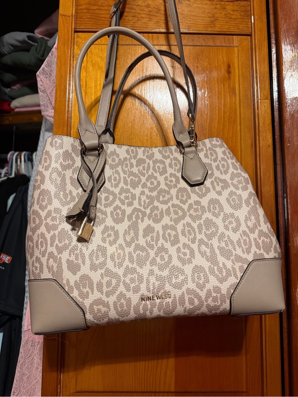 Nine West Leopard-Print Shoulder Satchel